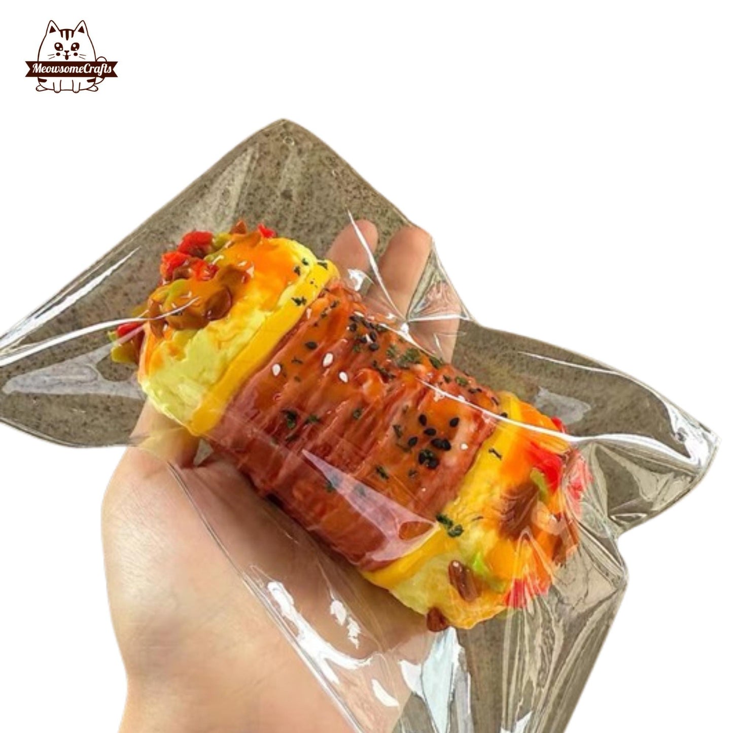 Bacon Beef Rolls Food Taba Squishy Squeezable Anxiety Stress Relief Sensory Fidget Toy