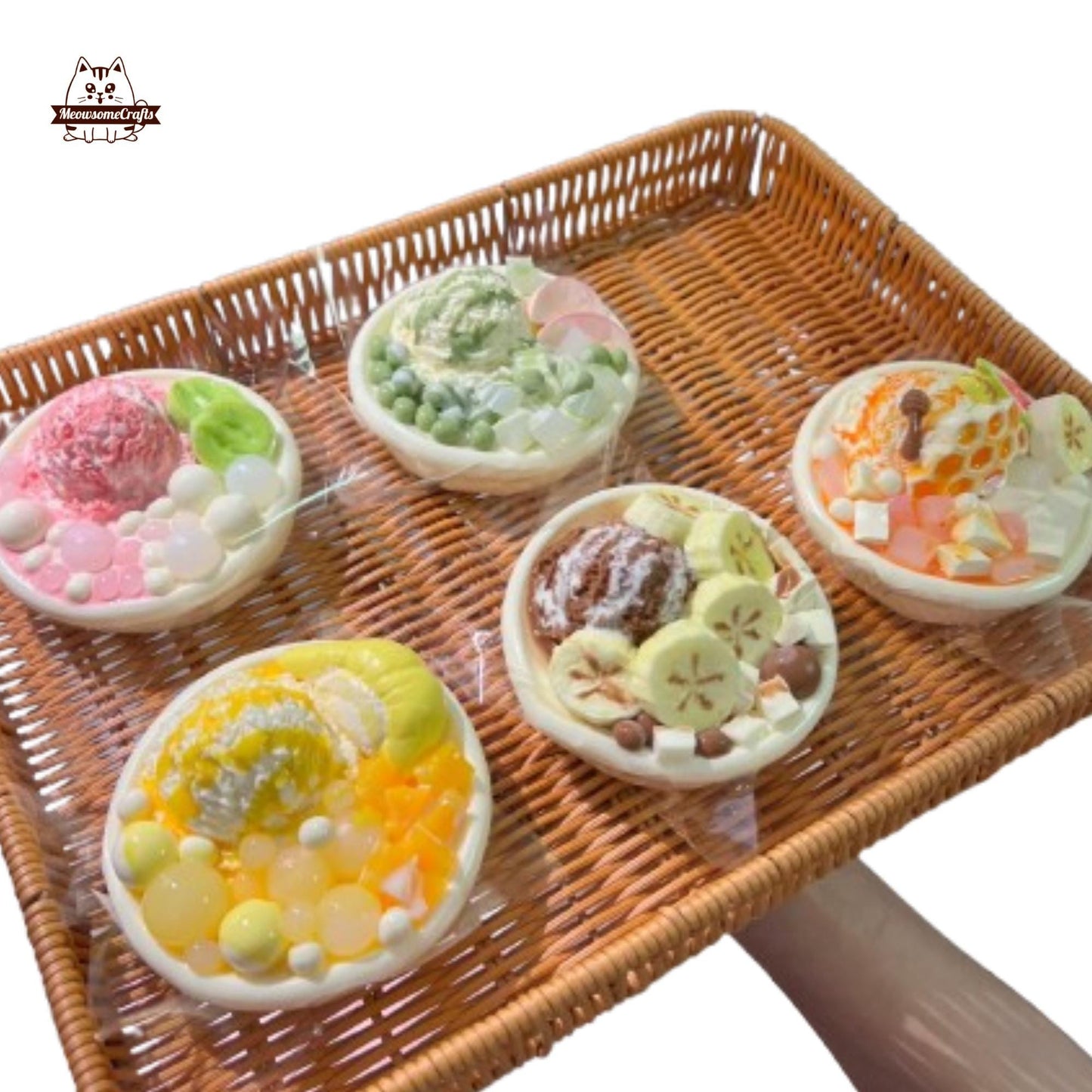 Anmitsu Japanese dessert Squishy Taba Squishy Squeezable Anxiety Stress Relief Sensory Fidget Toy