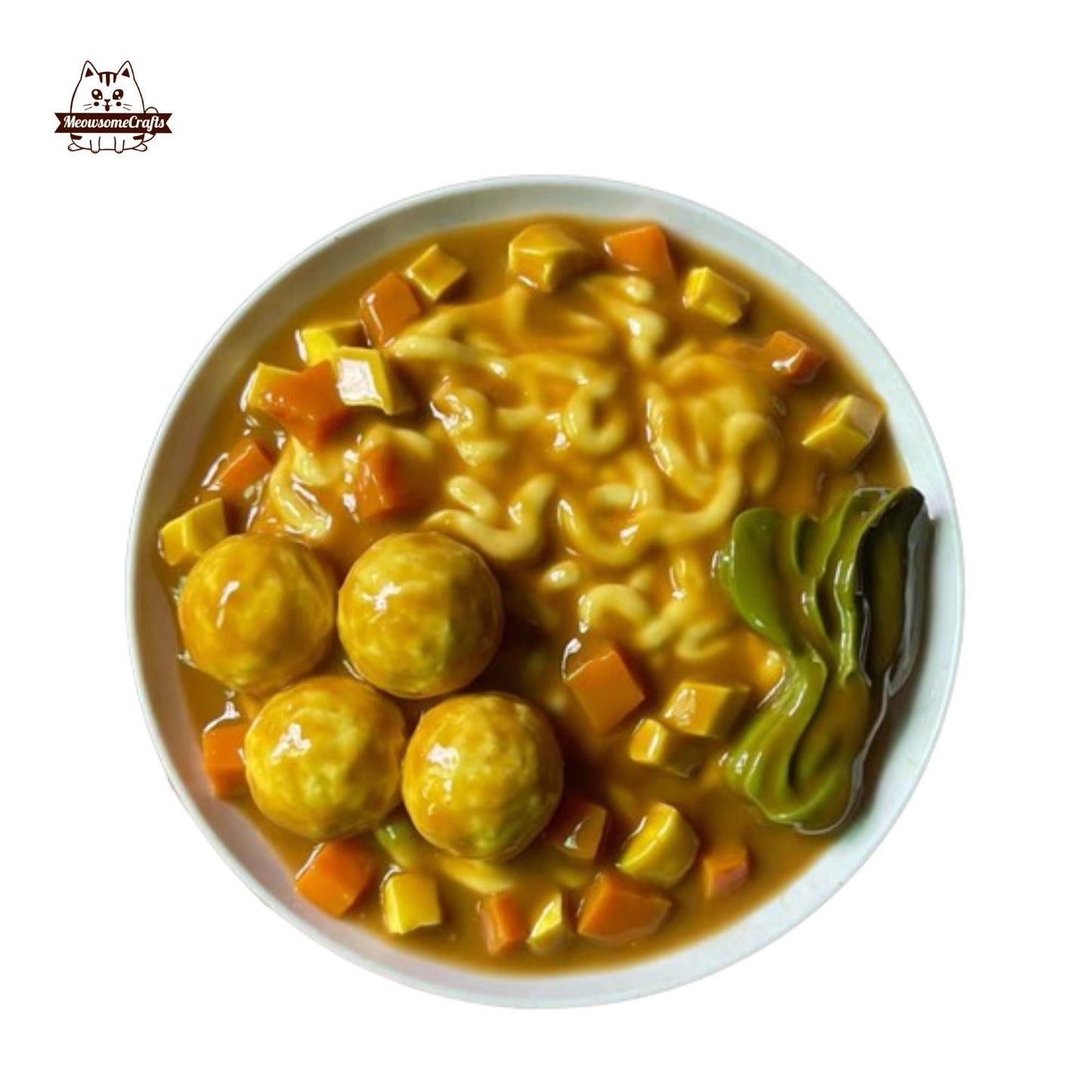 Curry Fish Ball Noodle Taba Squishy Squeezable Anxiety Stress Relief Sensory Fidget Toy