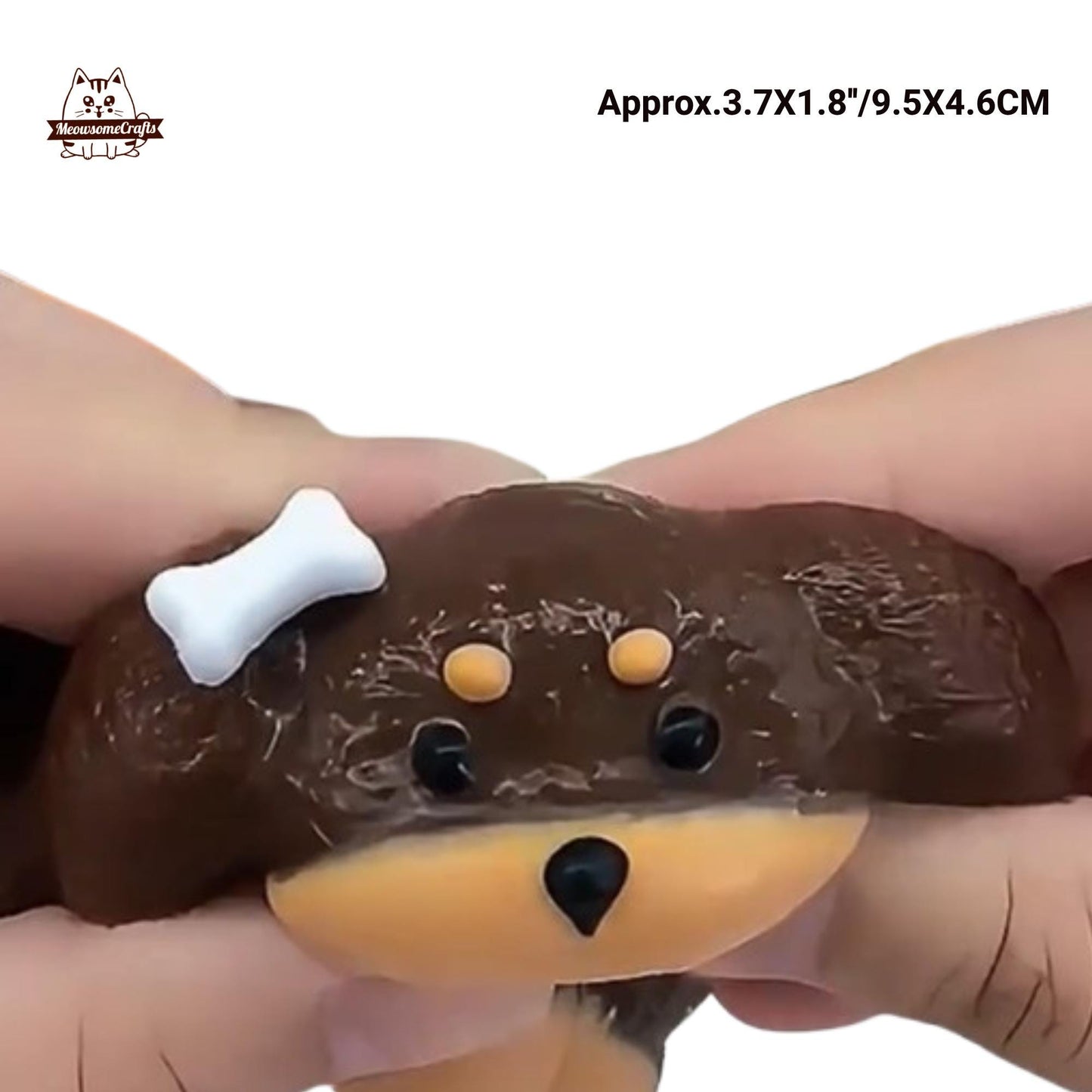 Soft Furry Dachshund Puppy Dog Customizable Handmade Squishy Fidget Toy