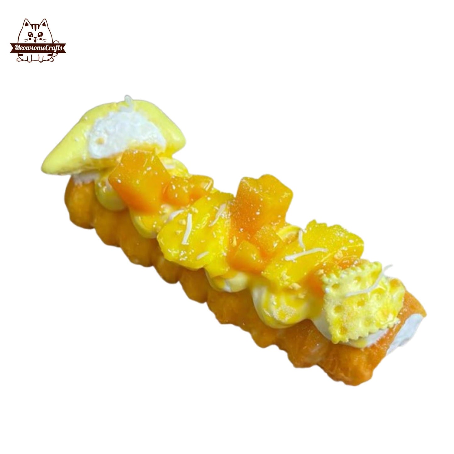 Chocolate Mango Fruit Cream Horn Taba Squishy Squeezable Anxiety Stress Relief Sensory Fidget Toys