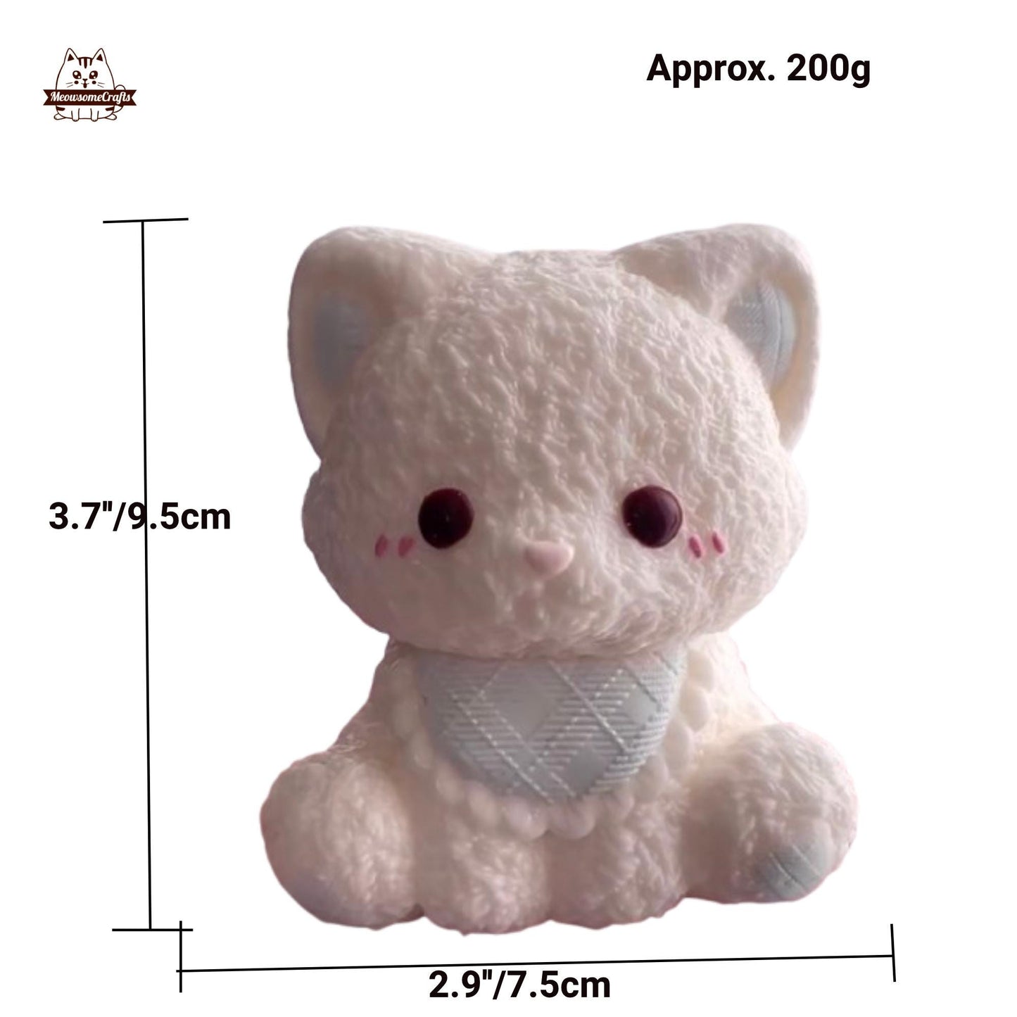 Cute Kitty Bibs Animal Squishy Squeezable Anxiety Stress Relief Sensory Fidget Toys