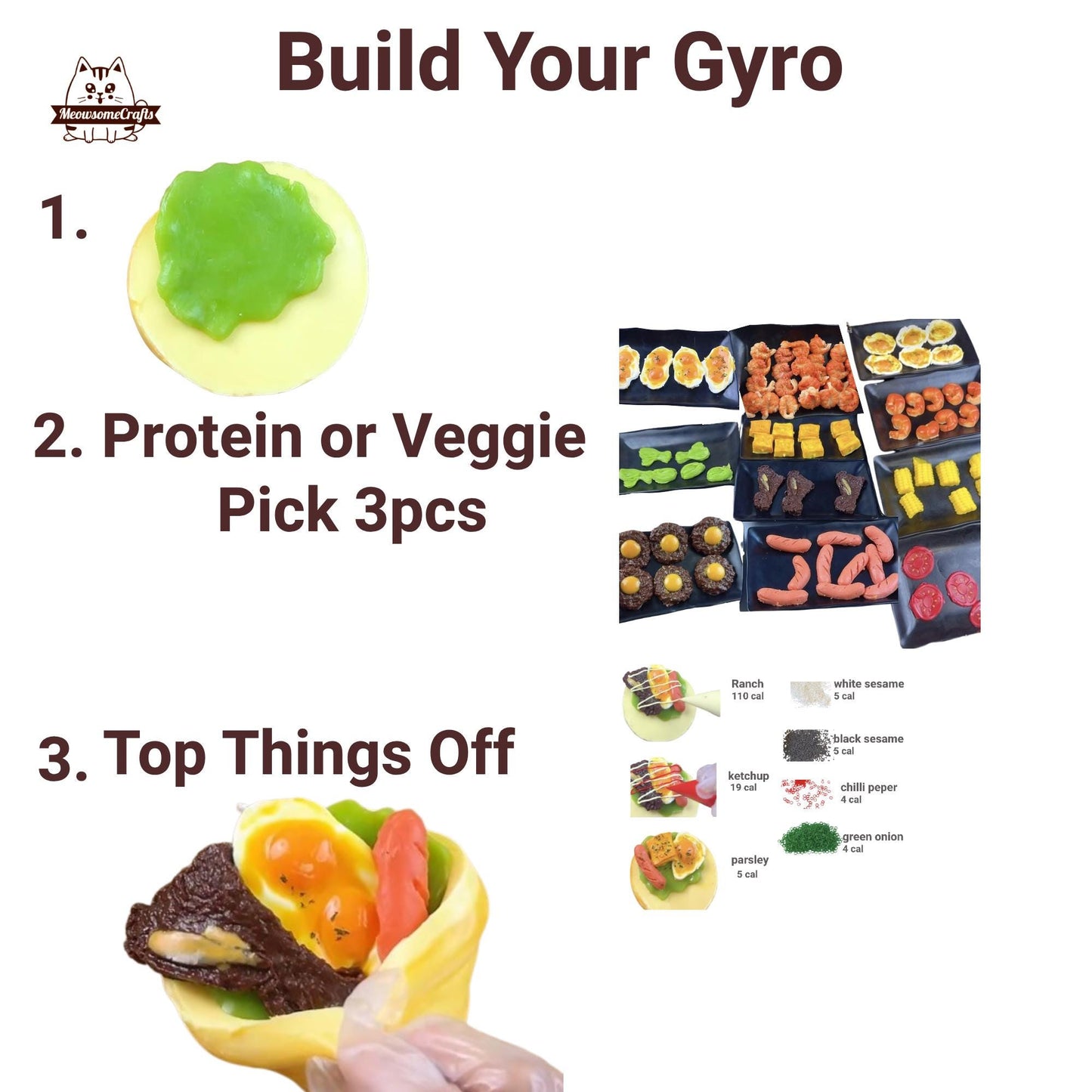 Build Your Gyro Wrapping Veggies Taco Food Squishy Squeezable Anxiety Stress Relief Sensory Fidget Toy