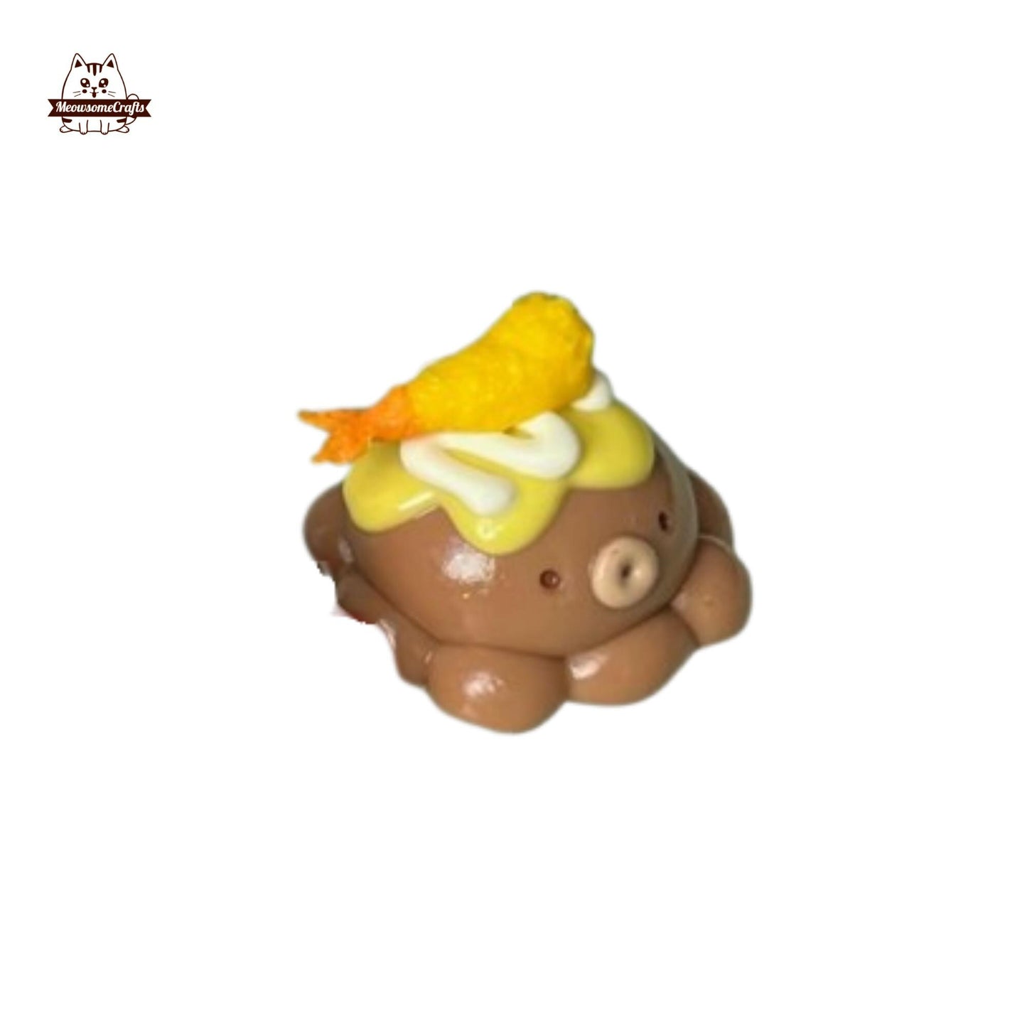 Kawaii Octopus With Food Hats Keychain Handmade Squishy Fidget Toy