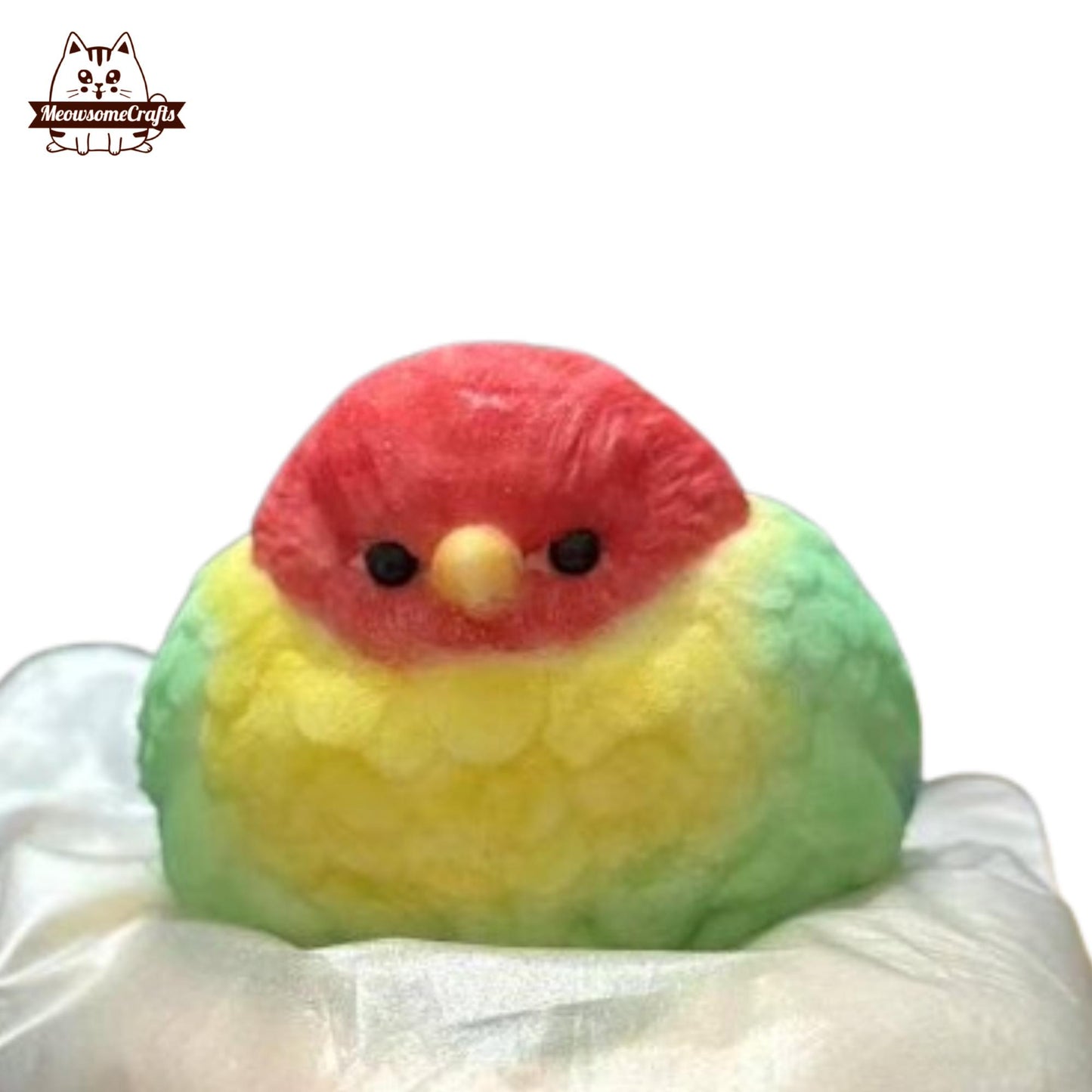 Furry Colorful Parrot Bird Customizable Handmade Squishy Fidget Toy