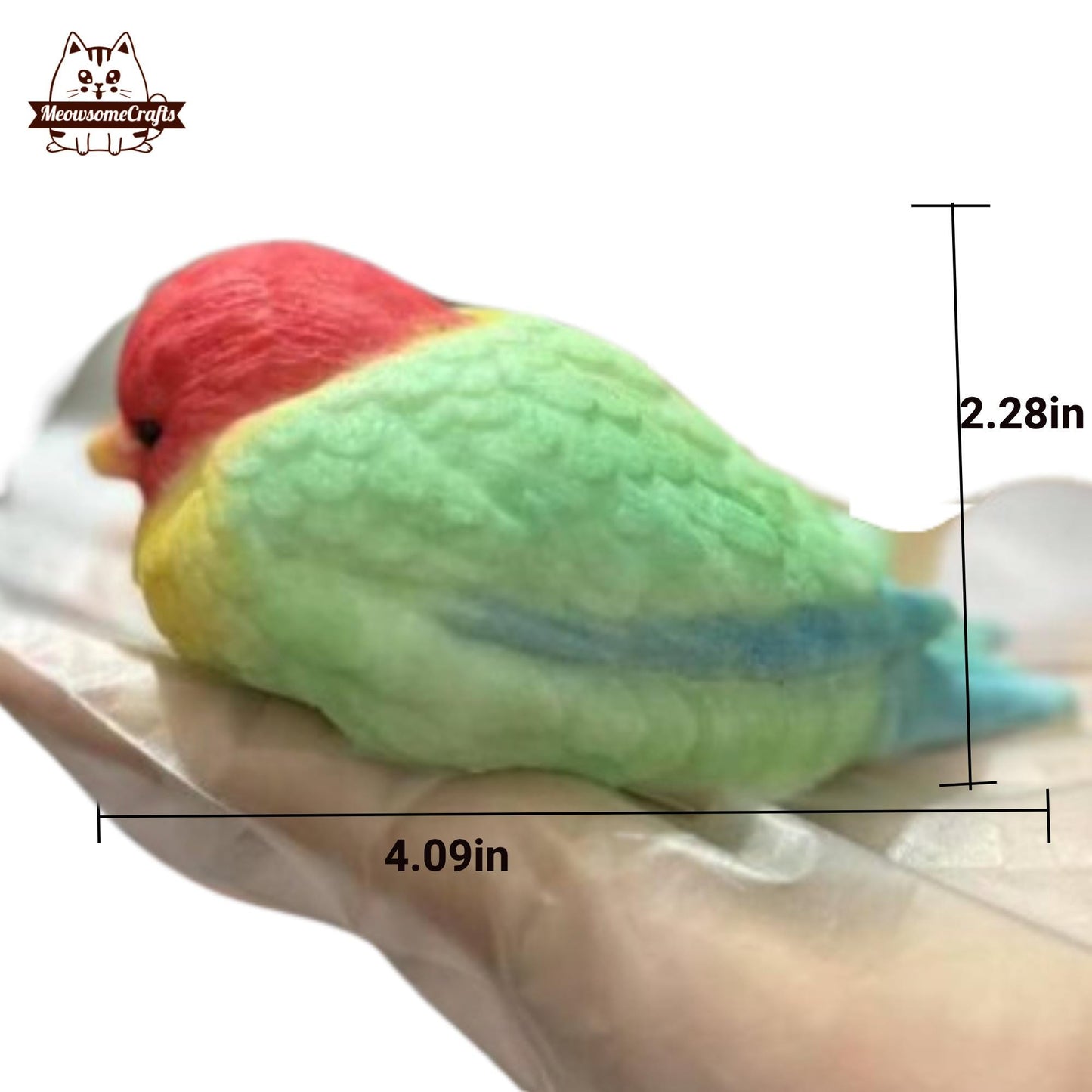 Furry Colorful Parrot Bird Customizable Handmade Squishy Fidget Toy
