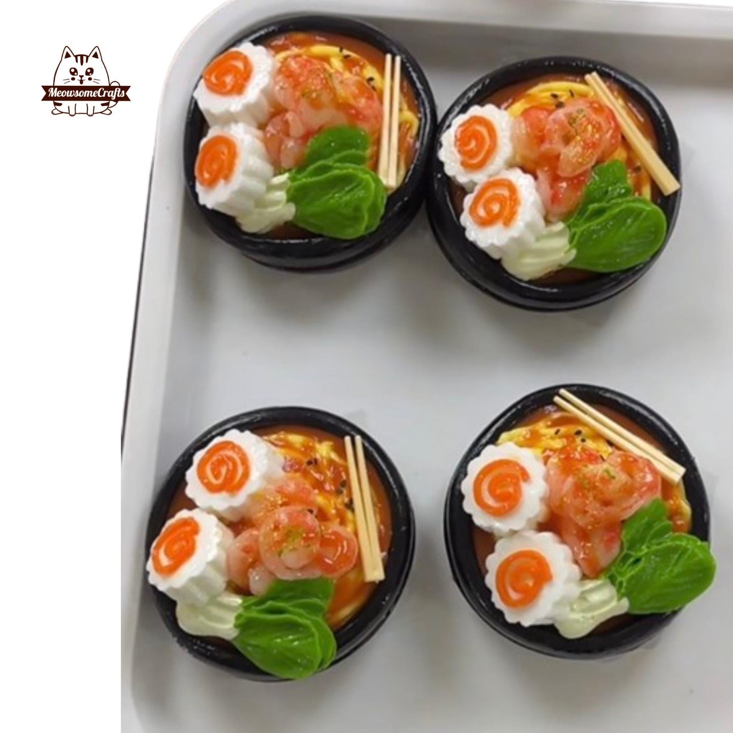 Shrimp Noodles Plate Food Handmade Squishy Fidget Toy