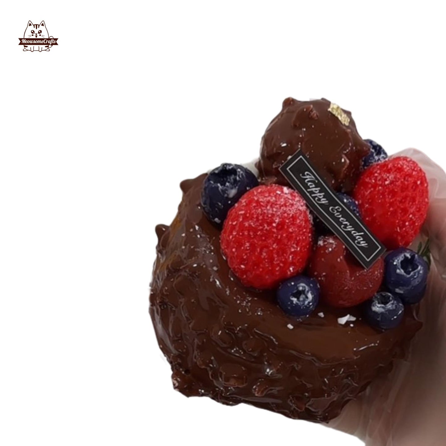 Chocolate Berry Cake Dessert Food Handmade Squishy Fidget Toy