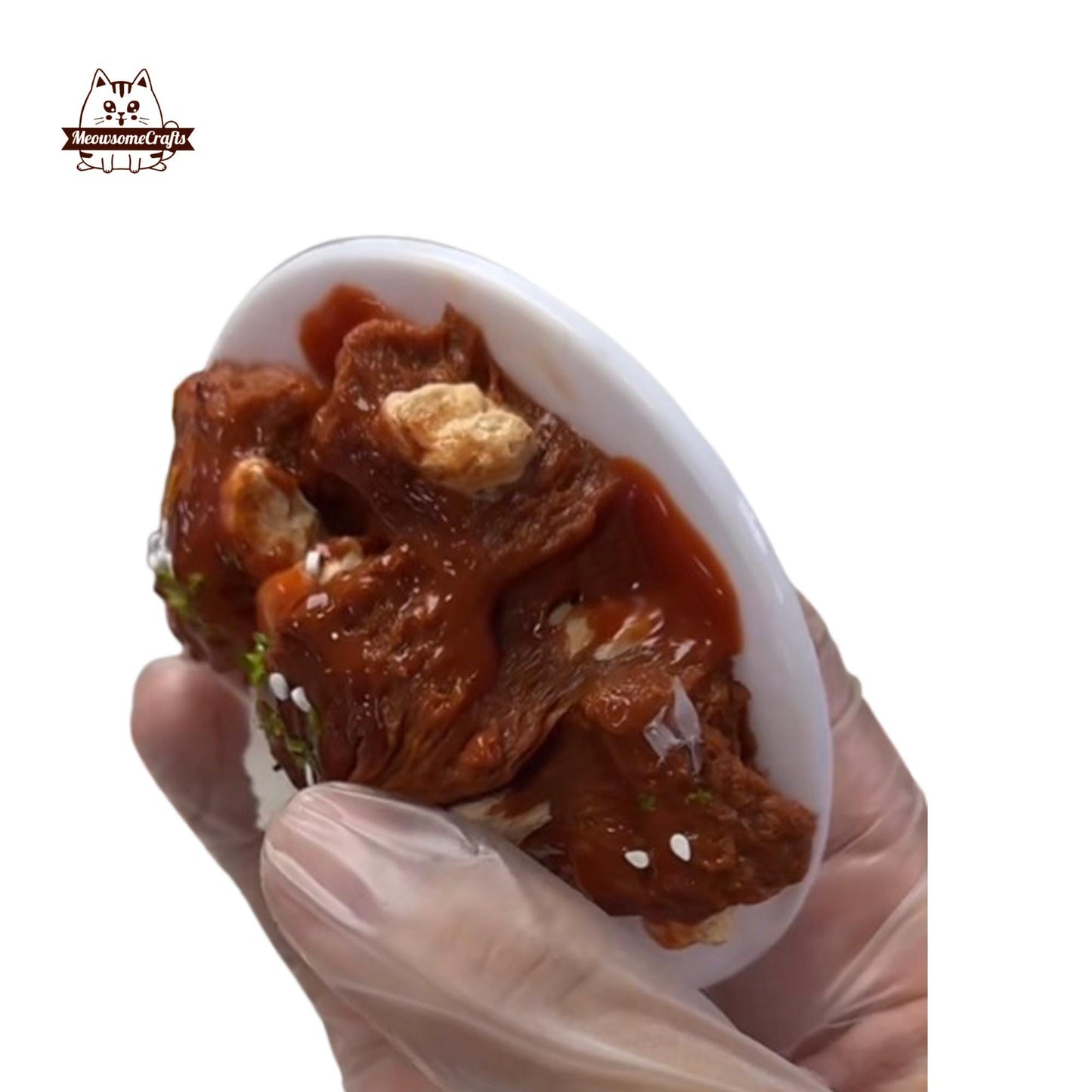 Roasted Ribs Rice Plate Food Handmade Squishy Fidget Toy