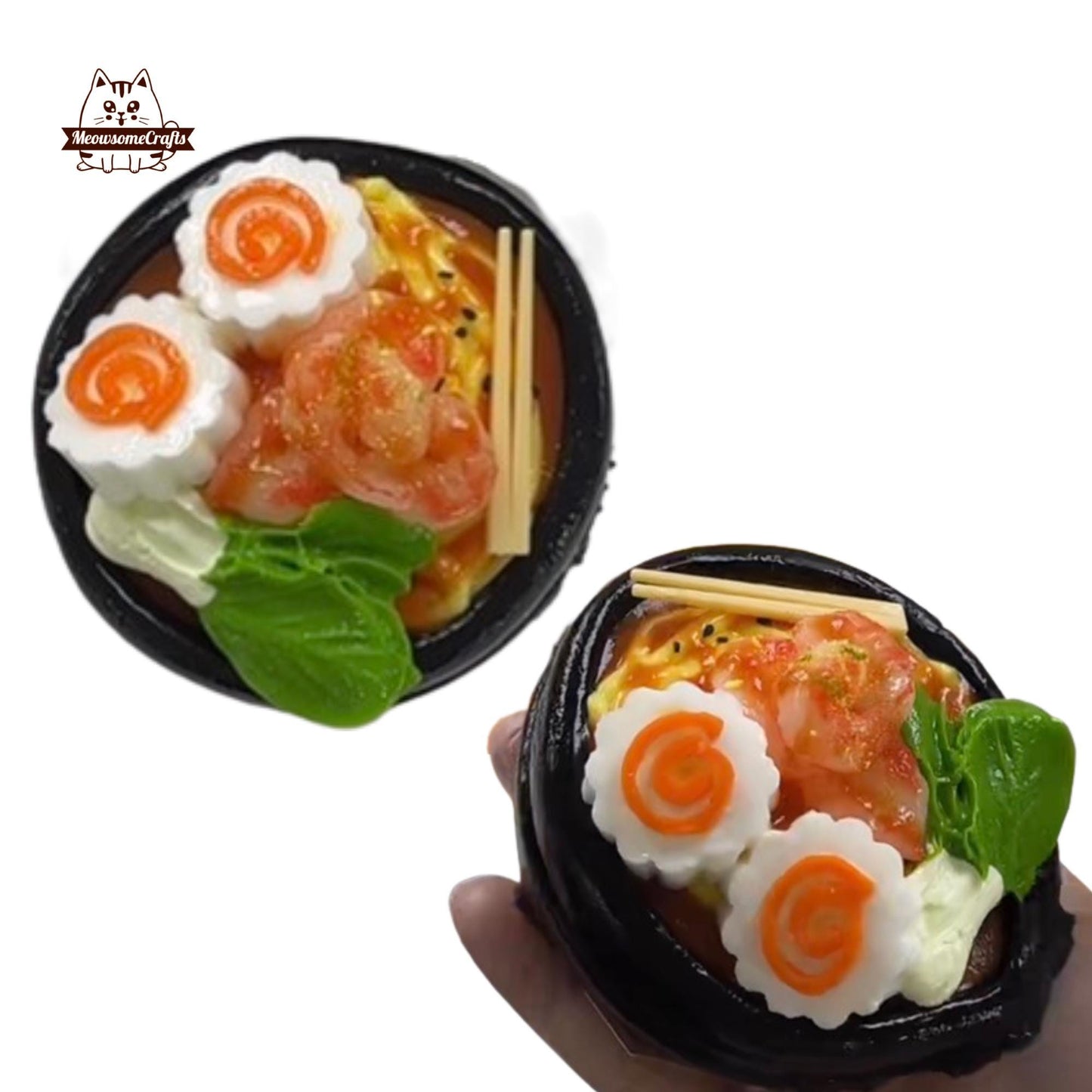 Shrimp Noodles Plate Food Handmade Squishy Fidget Toy