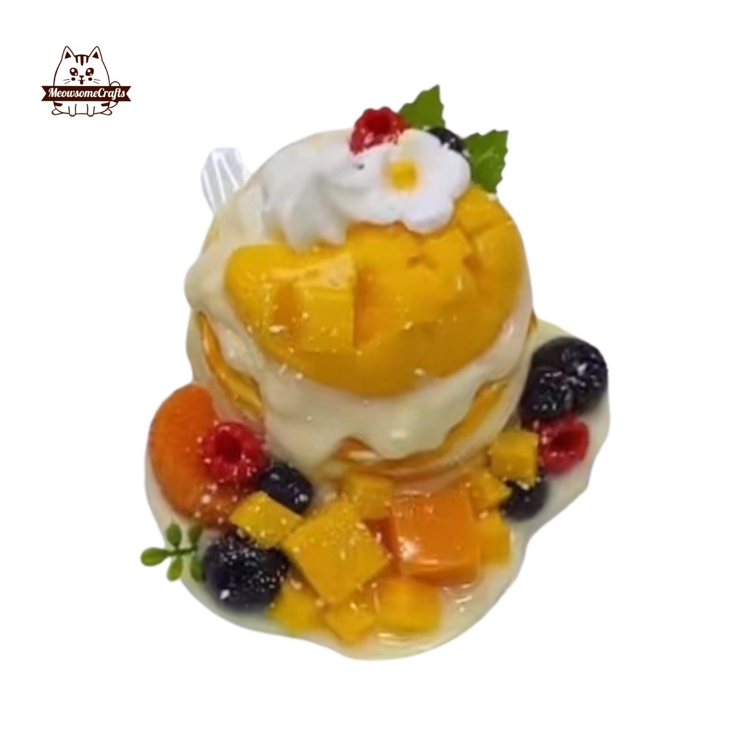 Mango Fruit Pancake Dessert Food Handmade Squishy Fidget Toy