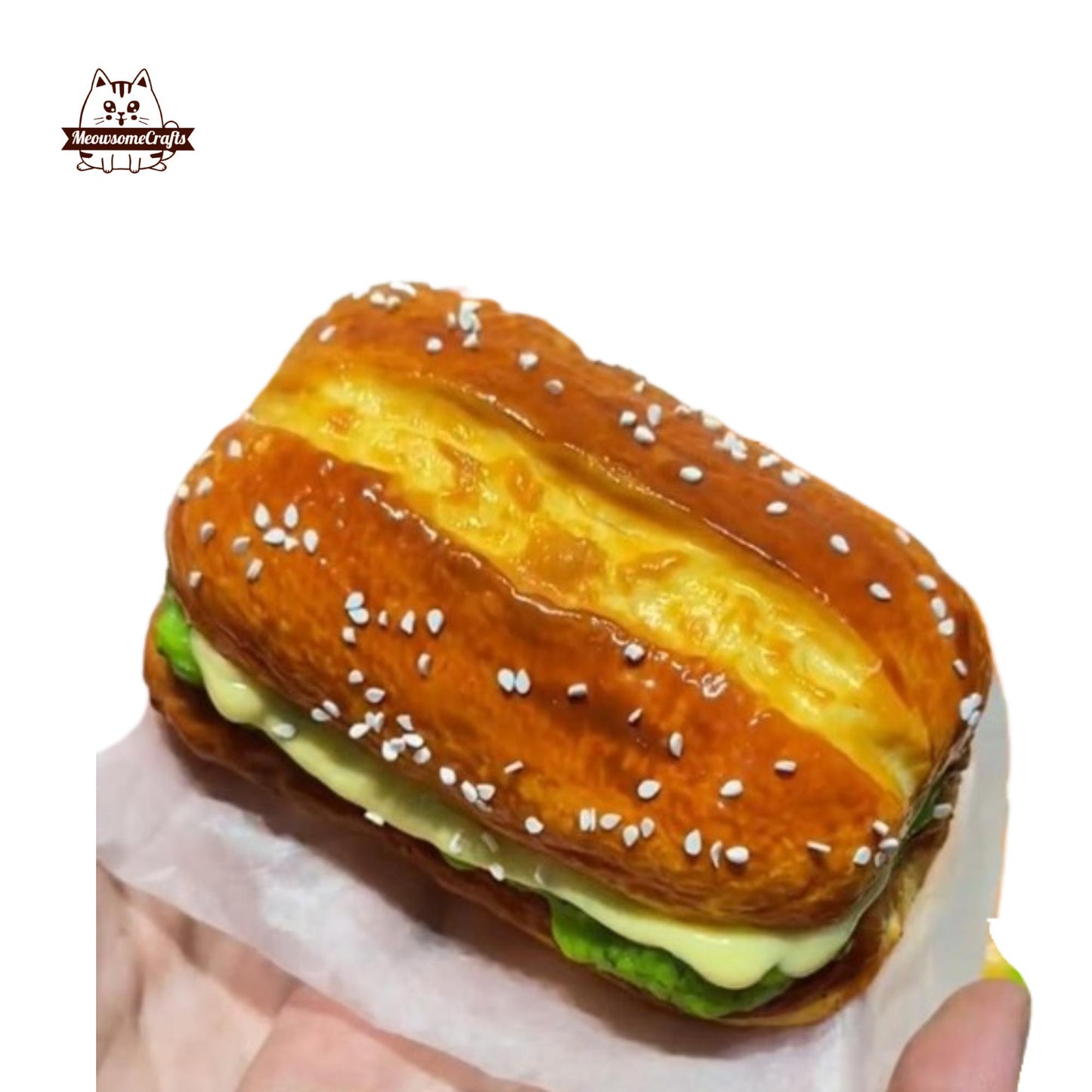 Realistic Chicken Sandwich Food Handmade Squishy Fidget Toy