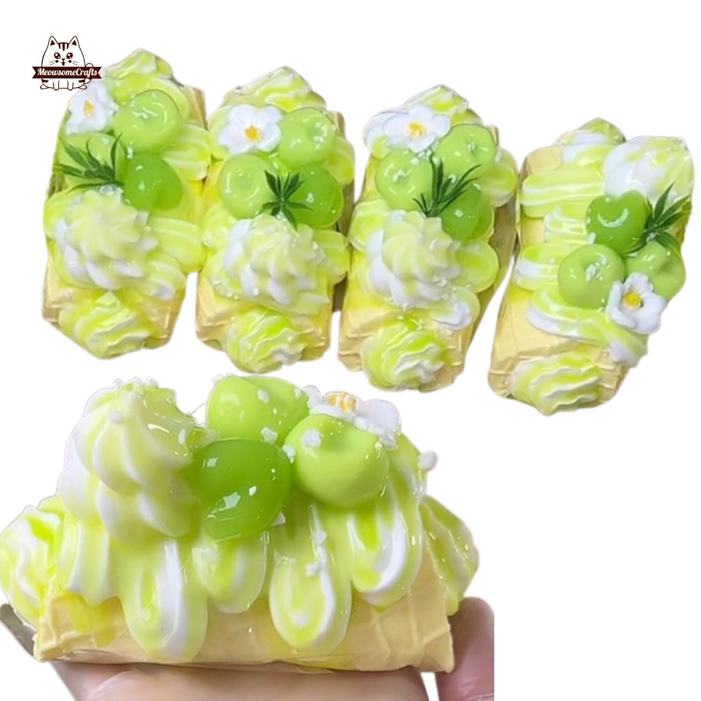Realistic Melon Cream Cake Food Handmade Squishy Fidget Toy