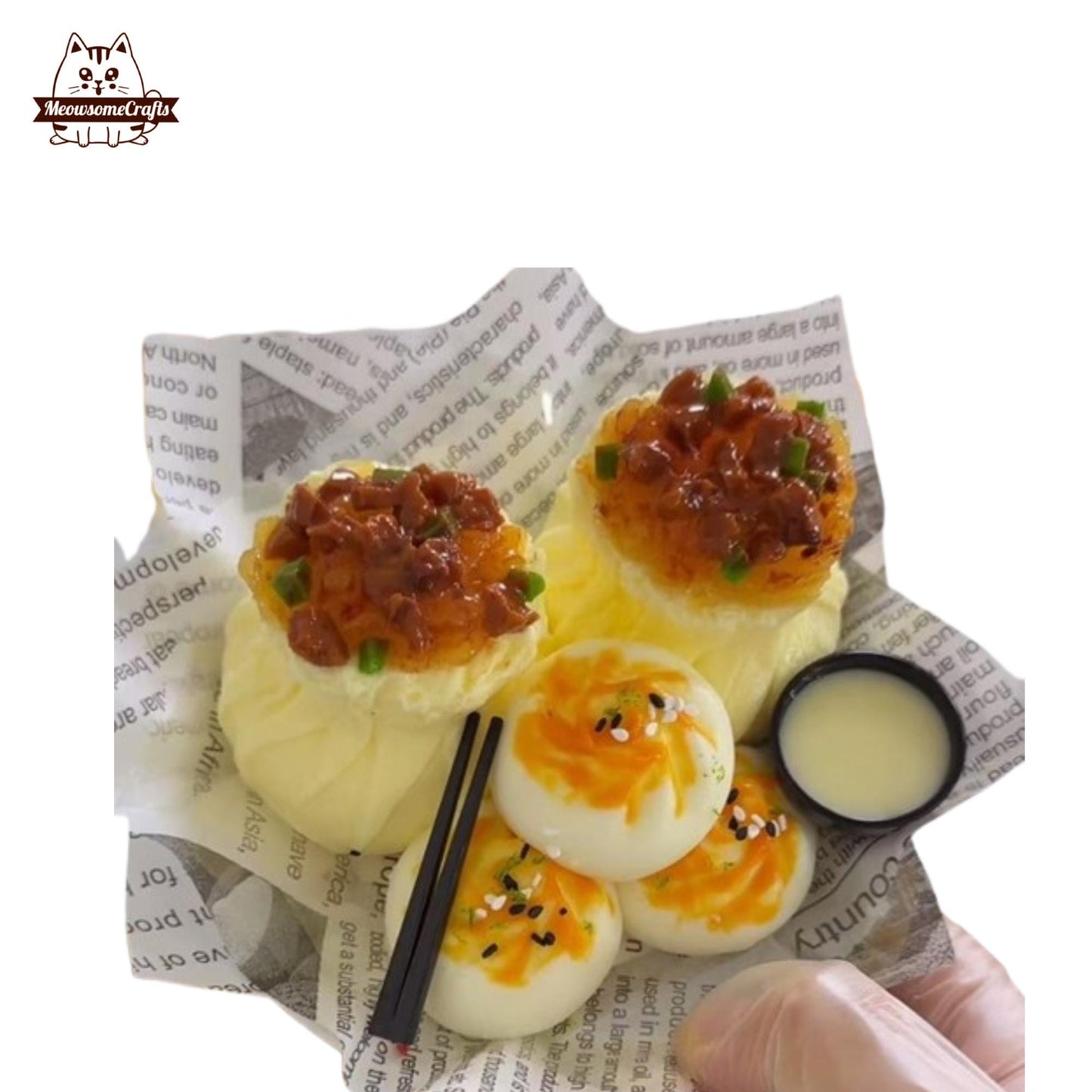 Slow Rising Realistic Asian Bao Bun Dim Sum Food Handmade Squishy Fidget Toy