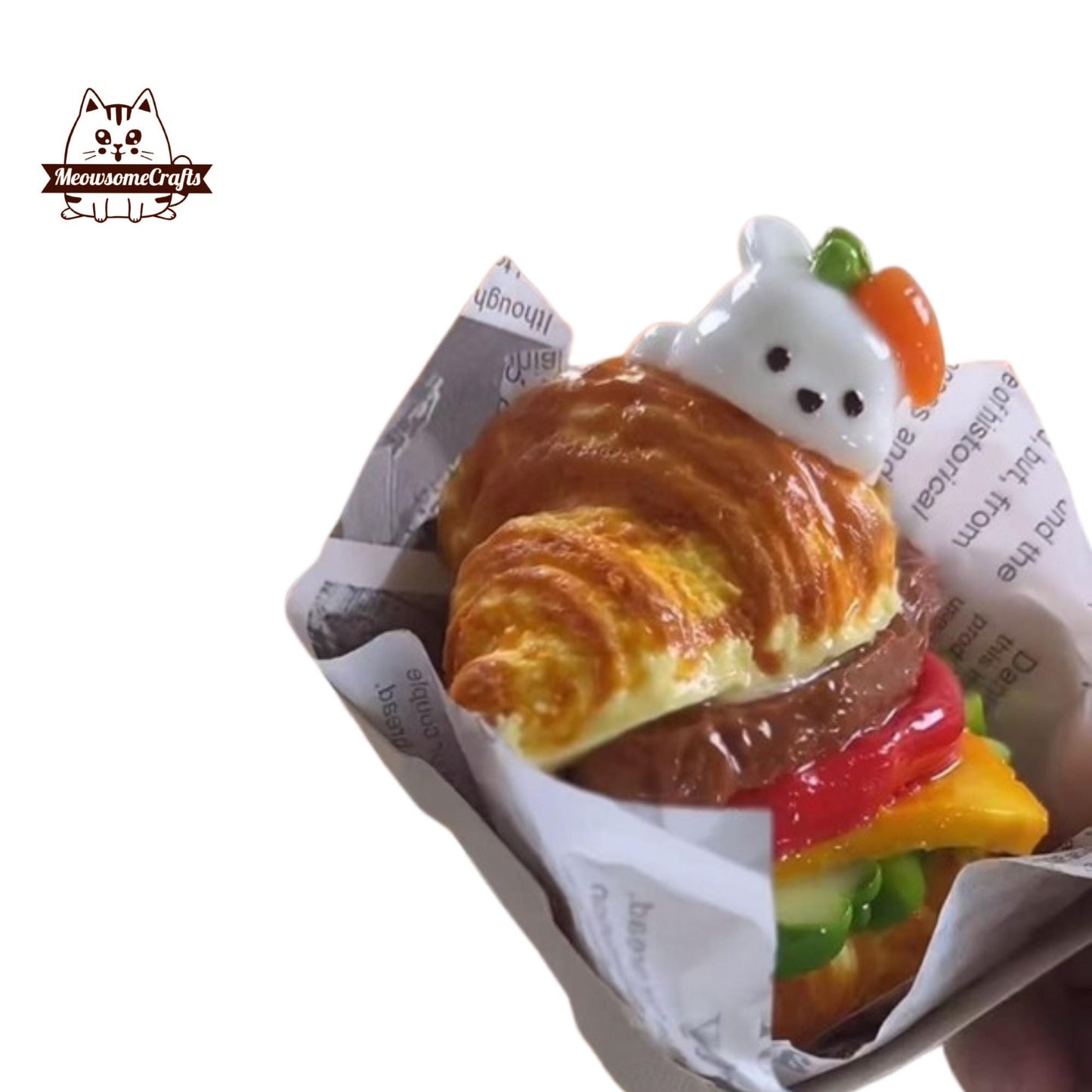 Croissant Sandwich Food Handmade Squishy Fidget Toy