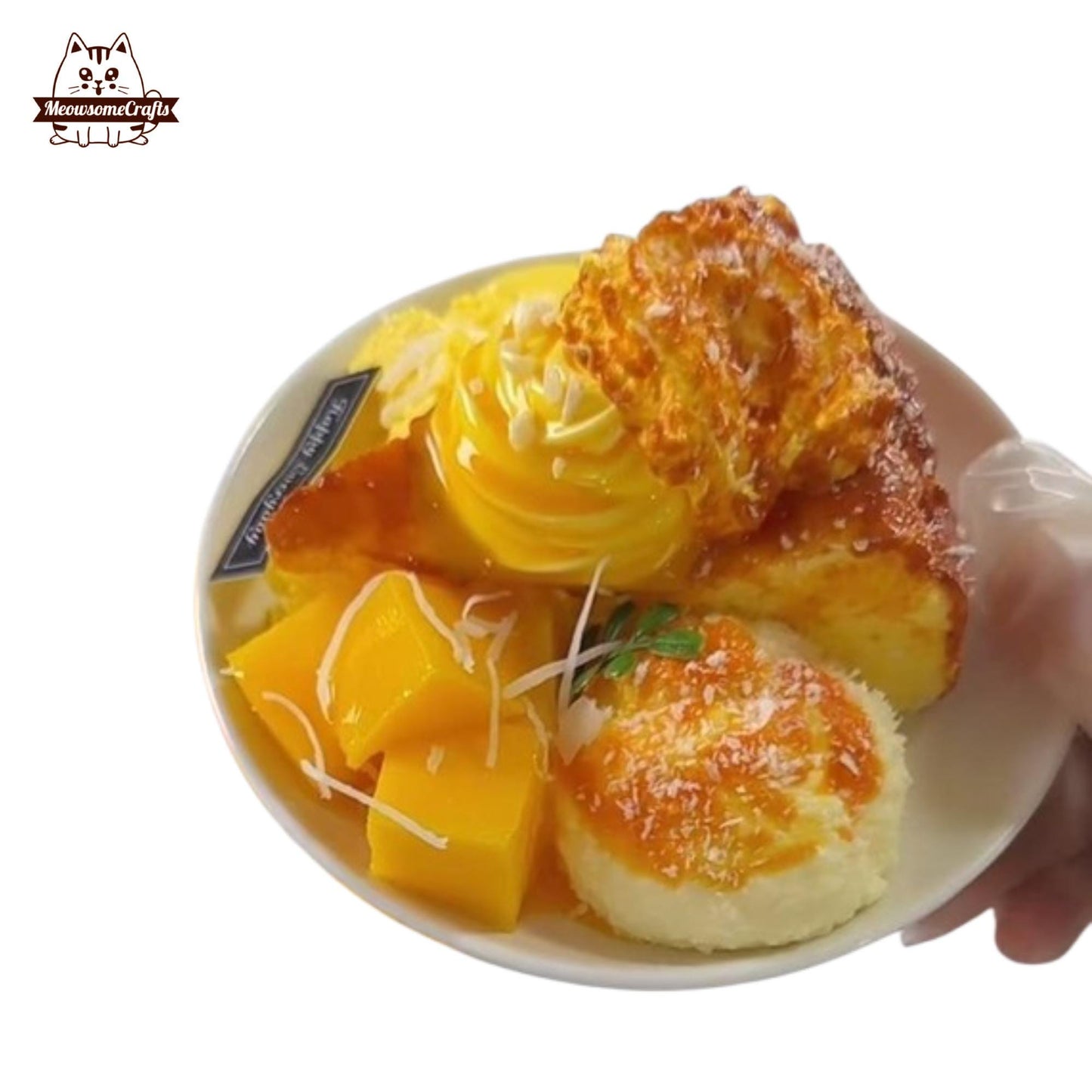 Mango Pie Thai Sweets Plate Dessert Food Handmade Squishy Fidget Toy
