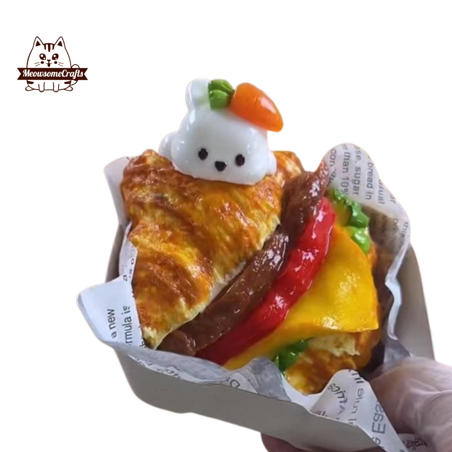 Croissant Sandwich Food Handmade Squishy Fidget Toy