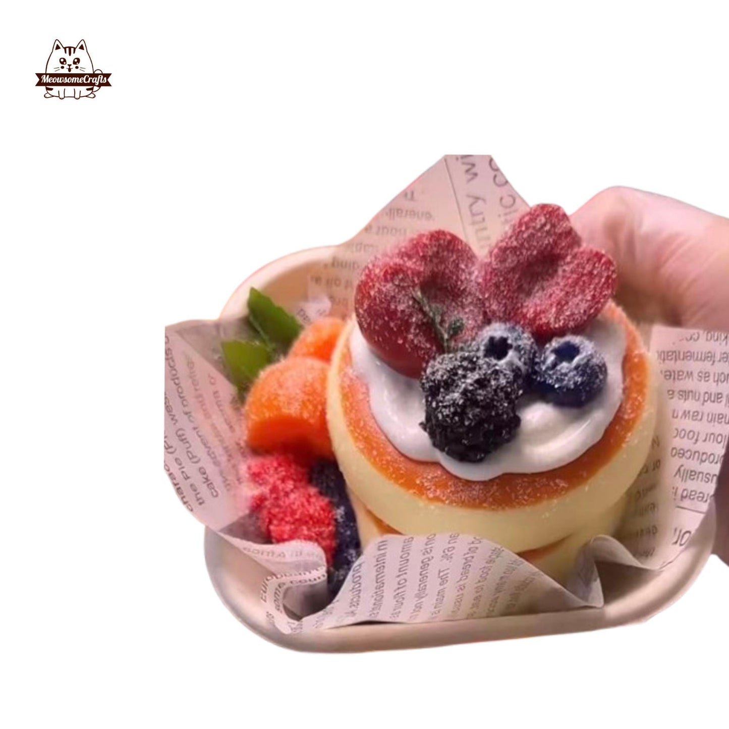 Realistic Berries Soufflé Cake Taba Squishy Slow Rising Stress Relief Fidget Toy