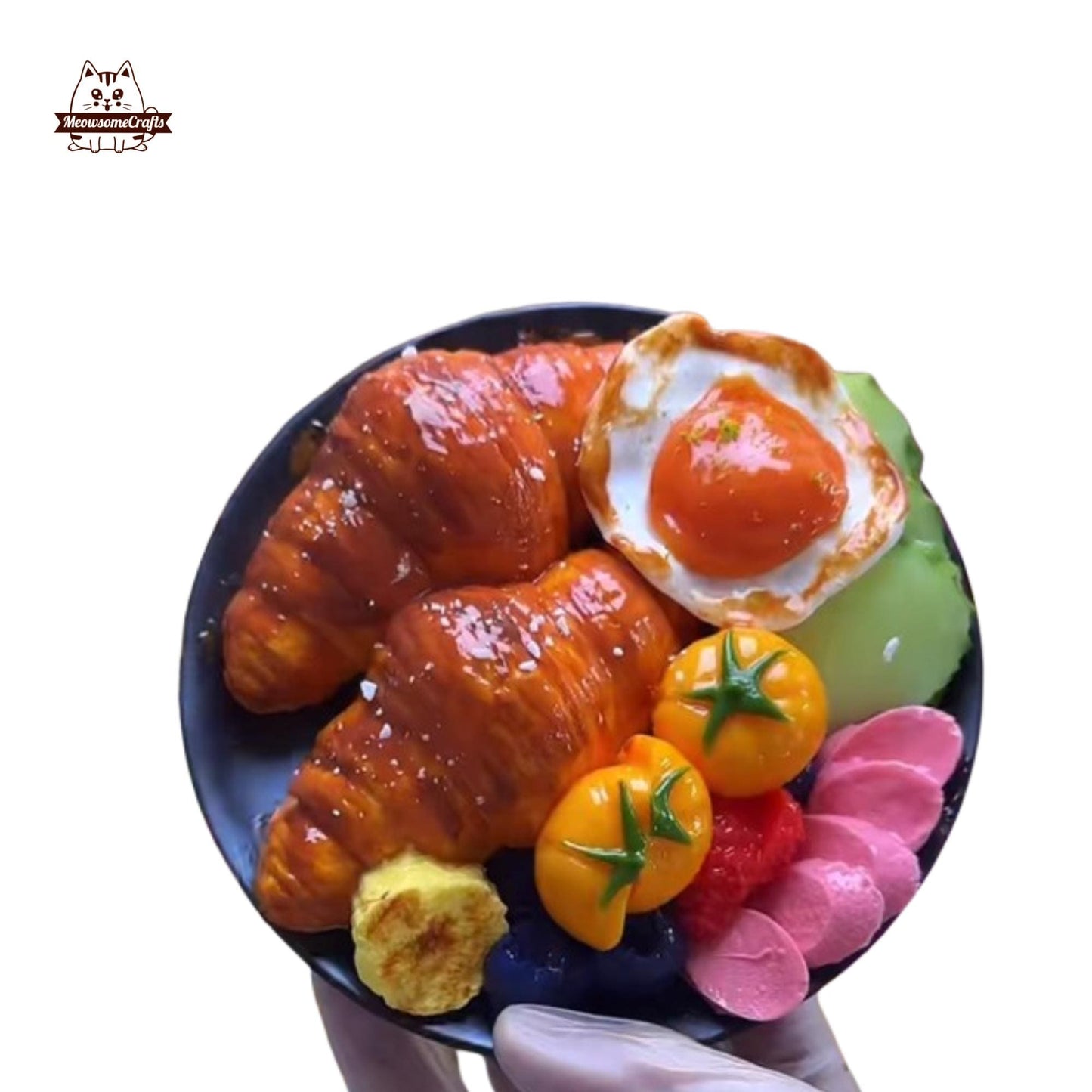 Jumbo Taba Croissant Egg Dessert Plate Food Taba Squishy Squeezable Stress Relief Sensory Fidget Toy