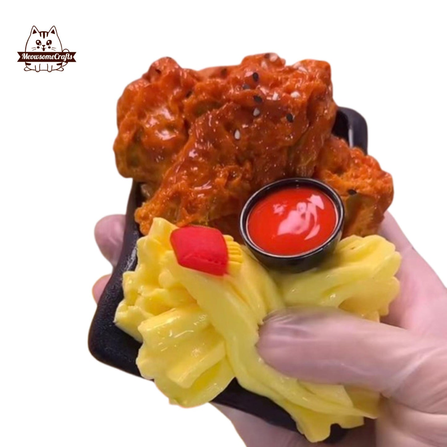 Fried Chicken and Fries Squishy Toy Food Squishy Squeezable Stress Relief Sensory Fidget Toy