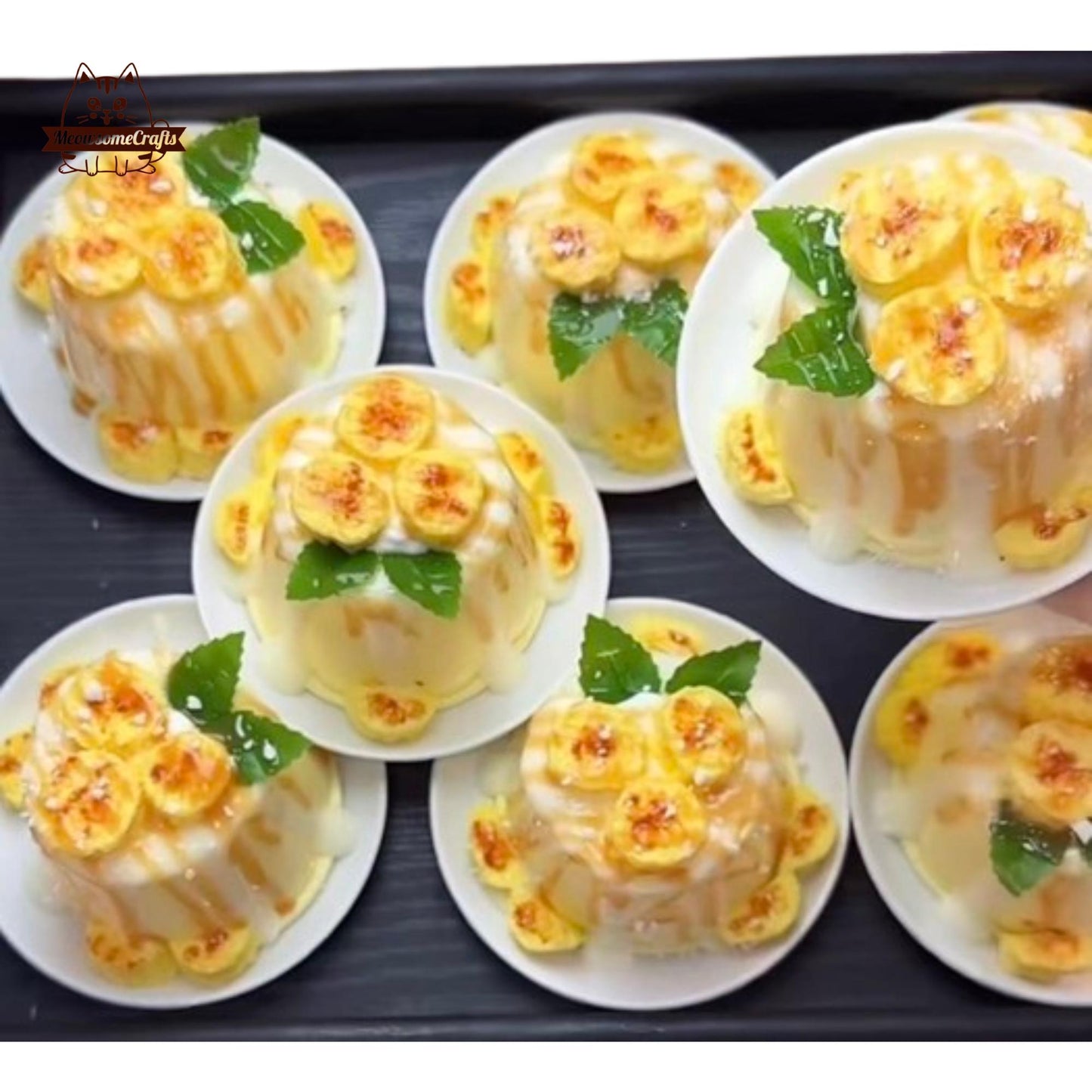 Realistic Banana Pudding Cake Food Squishy Squeezable Stress Relief Sensory Fidget Toy