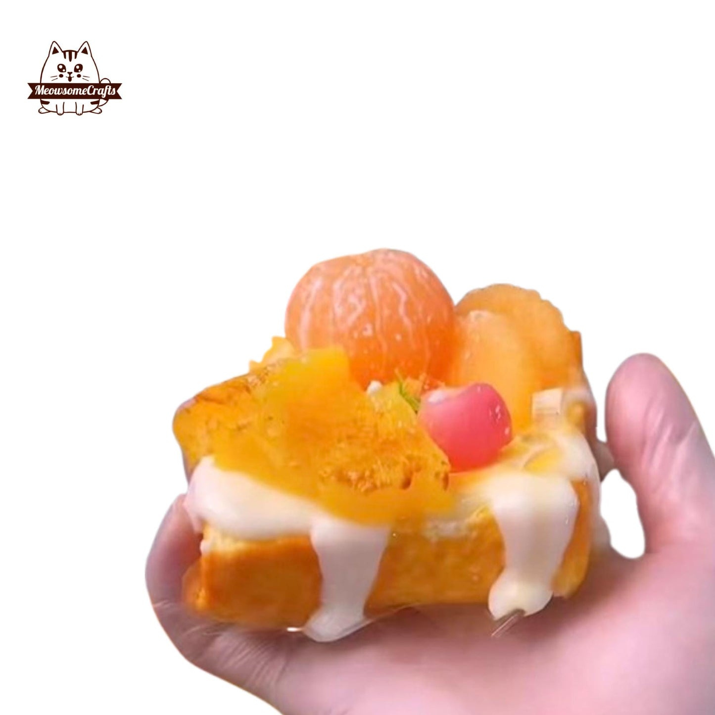Realistic Orange Toast Food Squishy Squeezable Stress Relief Sensory Fidget Toy