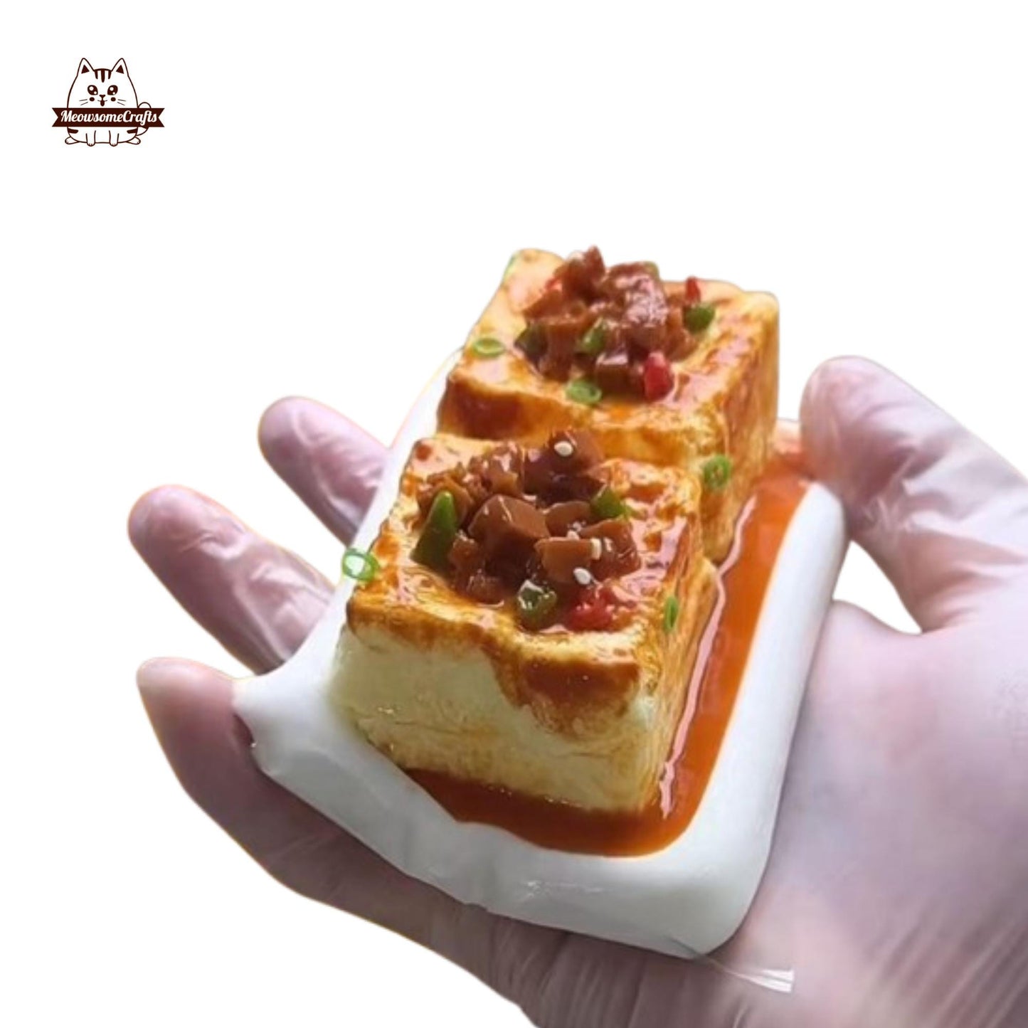 Realistic Taba Tofu Squishy Food Squishy Squeezable Stress Relief Sensory Fidget Toy