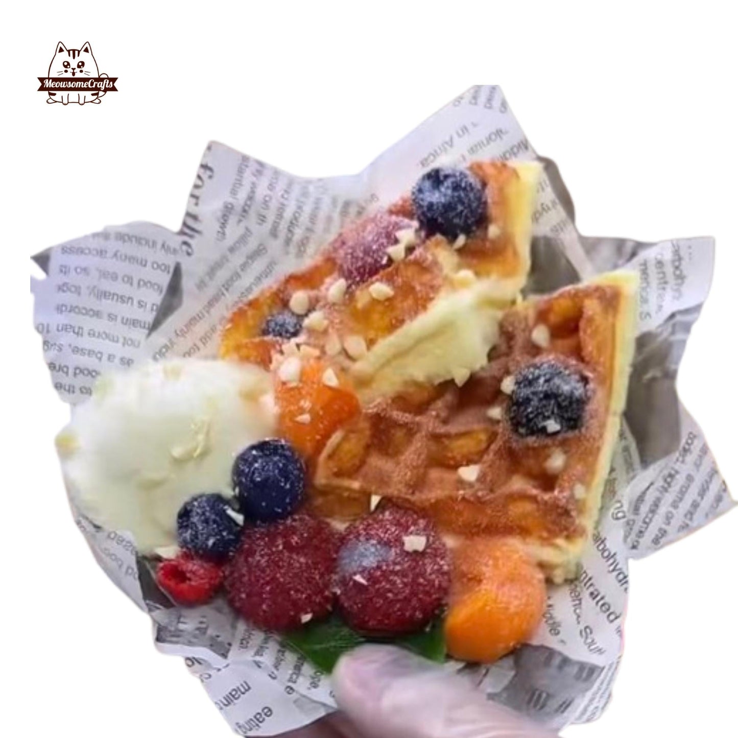 Realistic Waffle Dessert Squishy Squeezable Stress Relief Sensory Fidget Toy