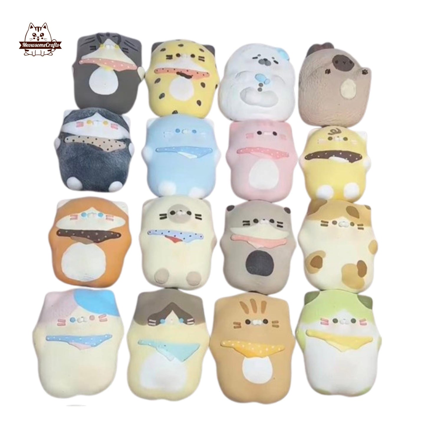 Kawaii Soft Kitty Cat Taba Squishy Squeezable Stress Relief Sensory Handmade Fidget Toy 1PC