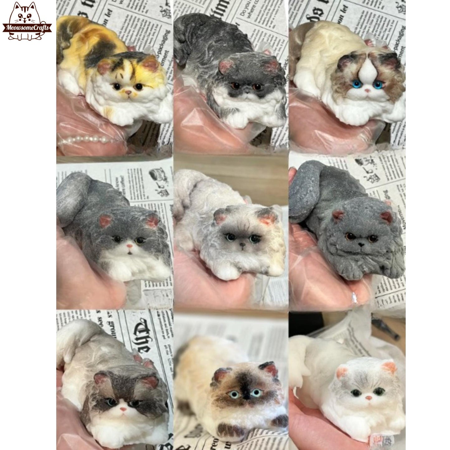 Furry Laying Cat Kitty Squishy Squeezable Stress Relief Sensory Fidget Toys