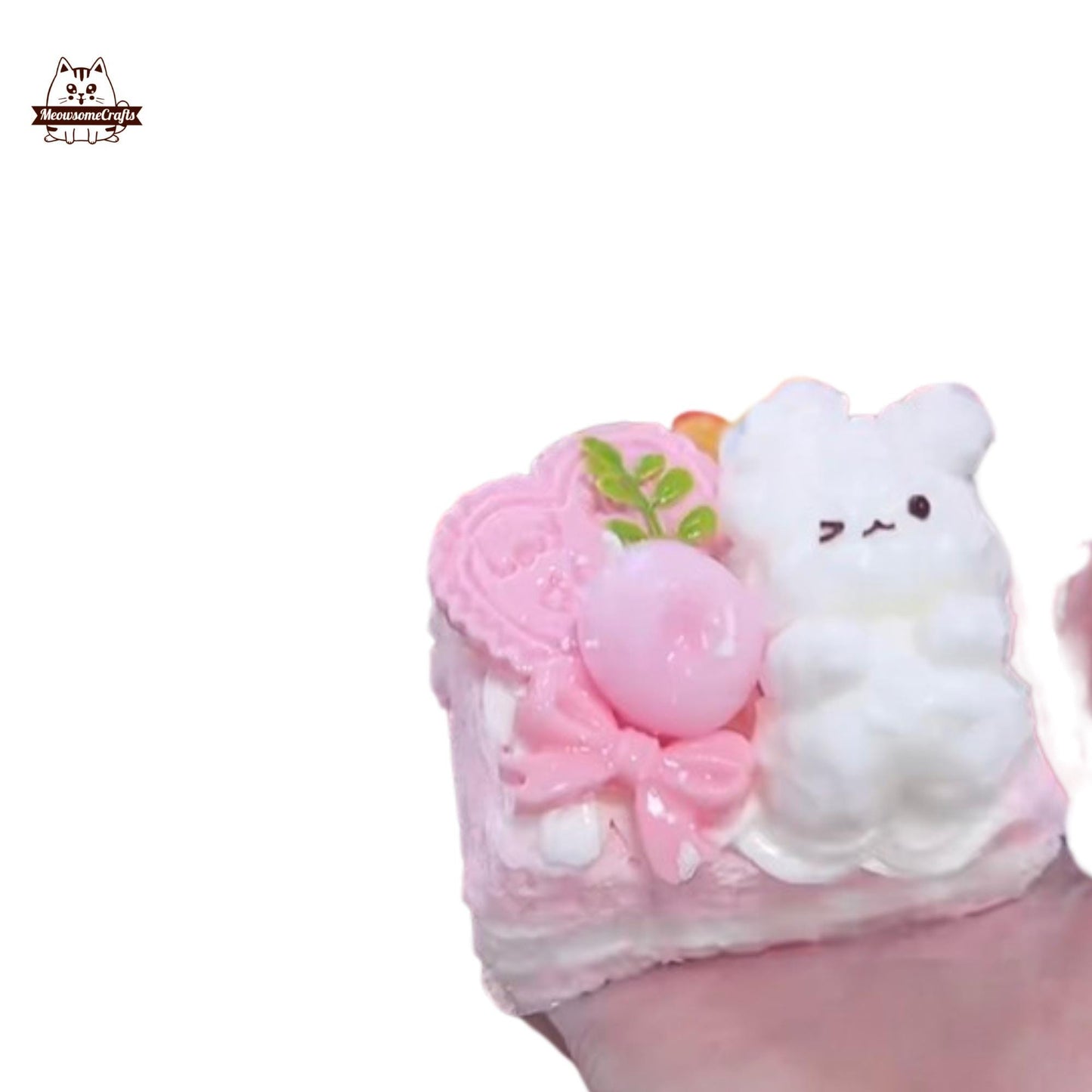 Cute Rabbit on the Toast Cake Squishy Squeezable Stress Relief Sensory Fidget Toy