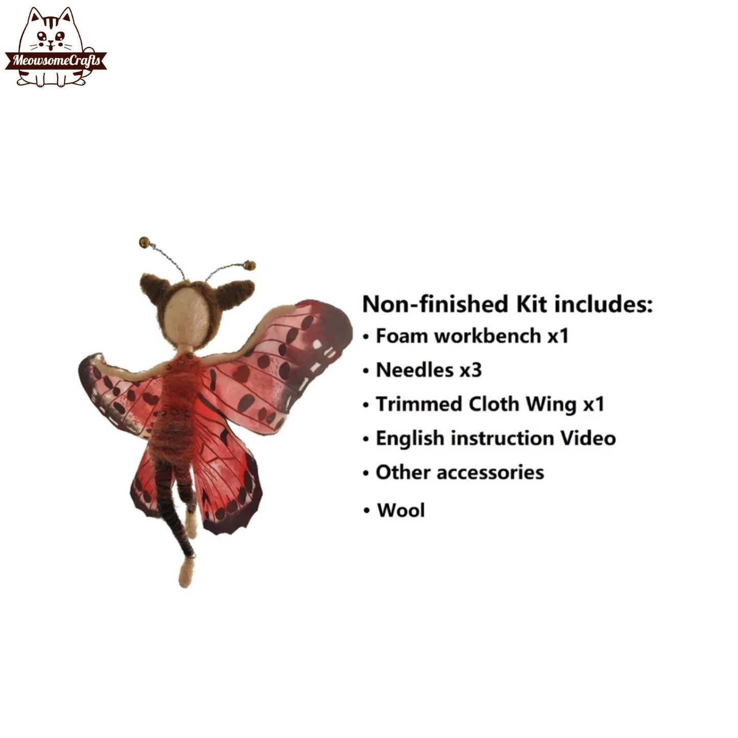Needle Felting Kits | Butterfly Wings Princess Fairies Fairy | Beginner Kit Includes Wool & Tools