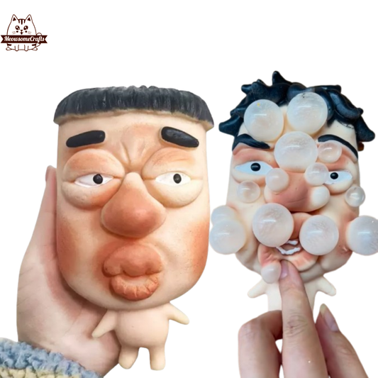 Funny Human Face Pimple Popping Handmade Taba Squishy | Squeezable Stress Relief Fidget Toy