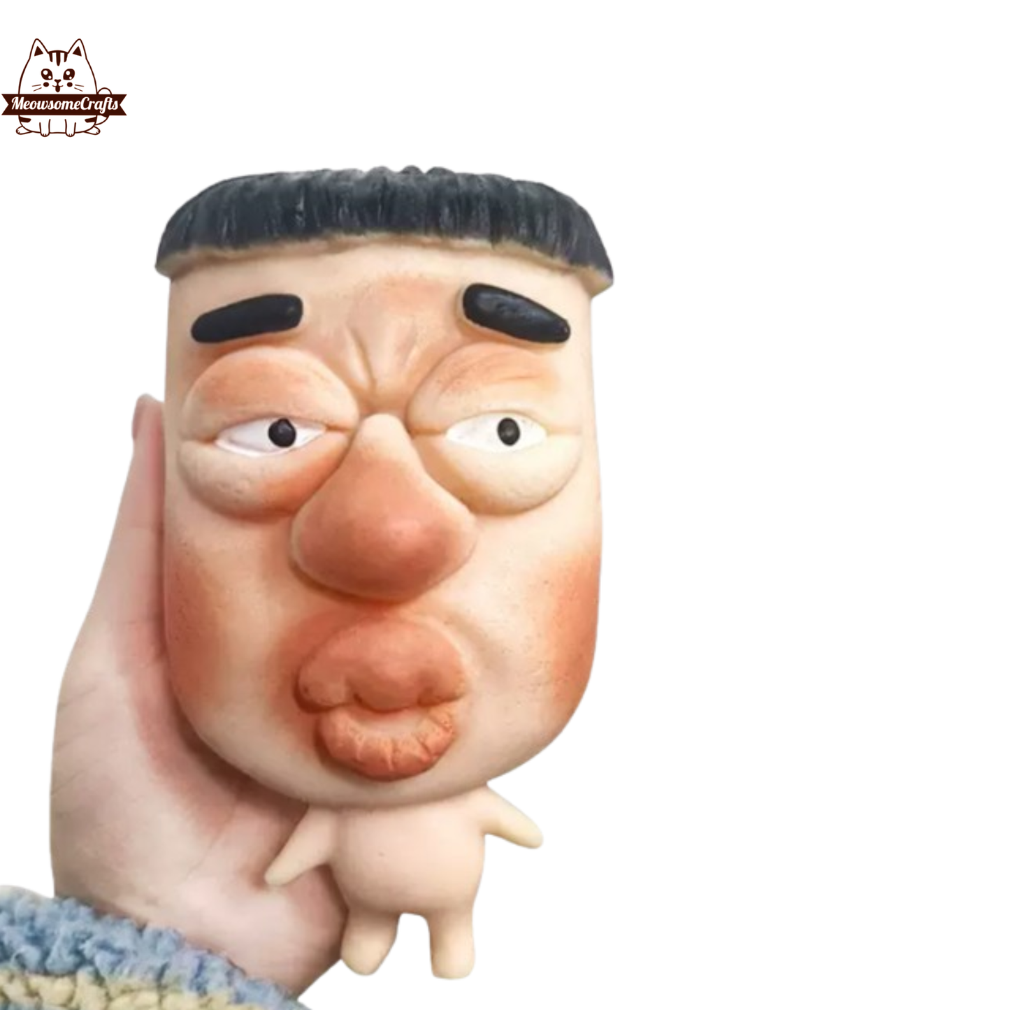 Funny Human Face Pimple Popping Handmade Squishy Fidget Toy - C