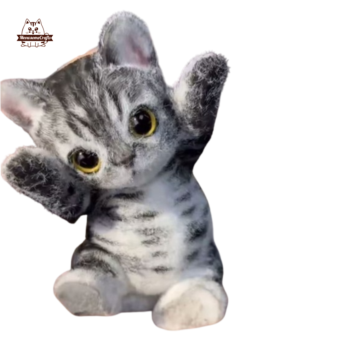 Soft Taba Furry Laying Playful  Kitty Cat Handmade Squishy Fidget Toy