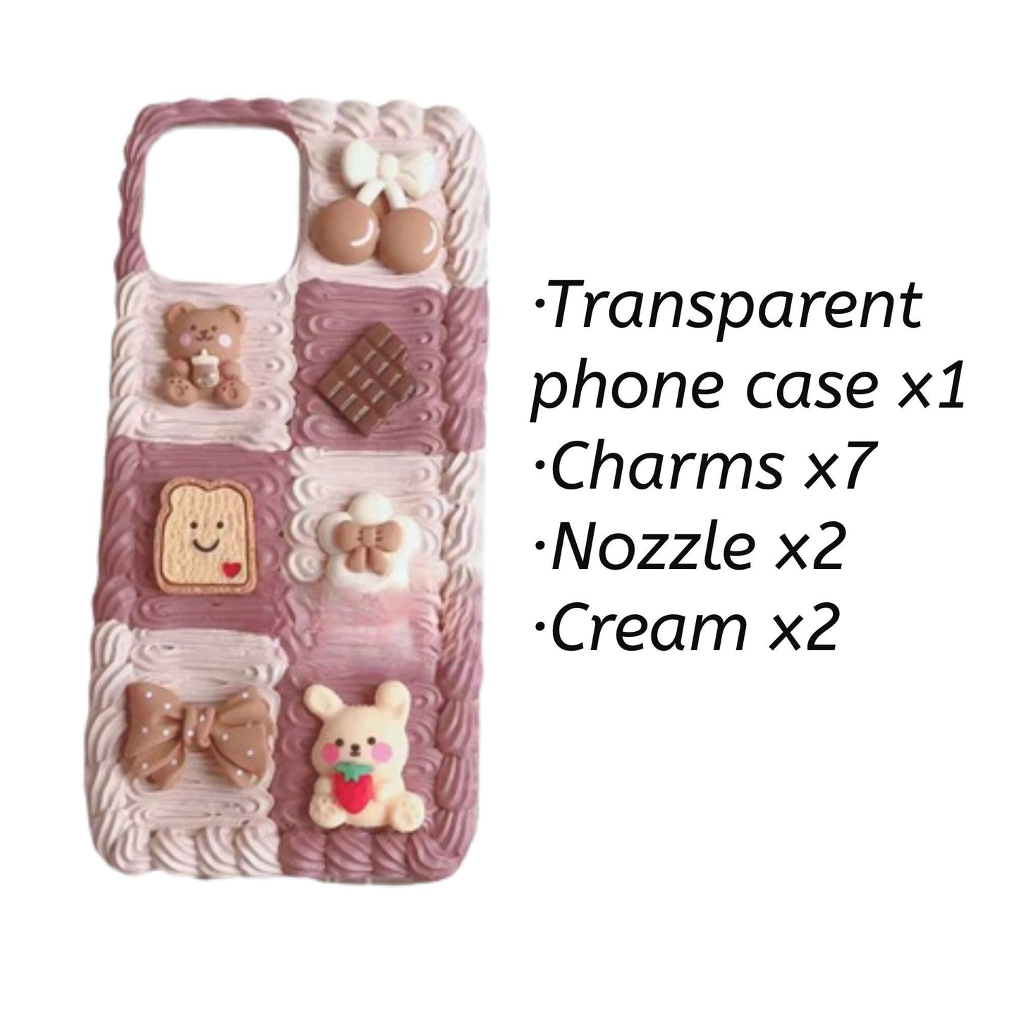 Decoden Custom Phone Case DIY Craft Kits | Animal Rabbit Bear Cookies Bows Flowers Food Charms | Samsung Android iPhone Cases - MeowsomeCrafts