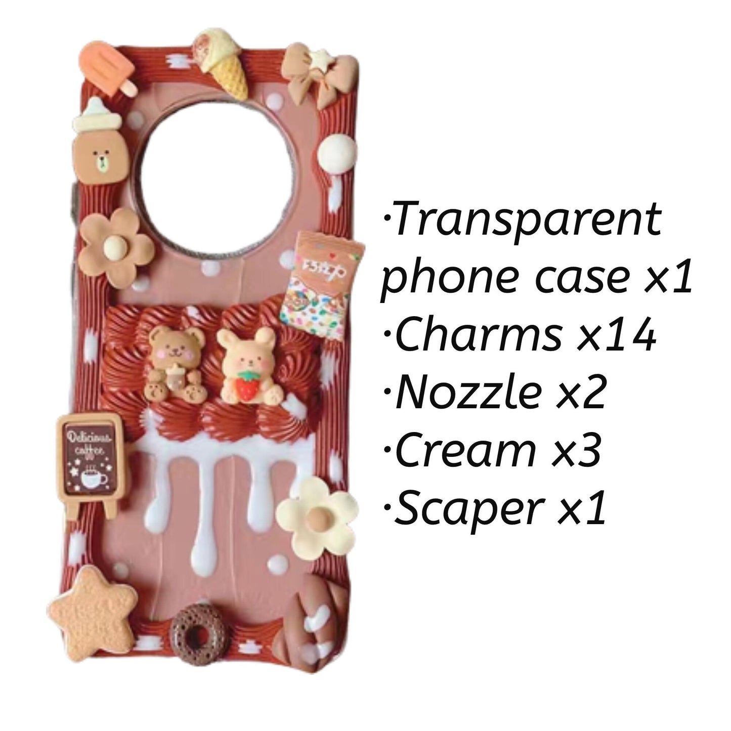 Decoden Custom Phone Case DIY Craft Kits | Animal Rabbit Bear Cookies Bows Flowers Food Charms | Samsung Android iPhone Cases - MeowsomeCrafts