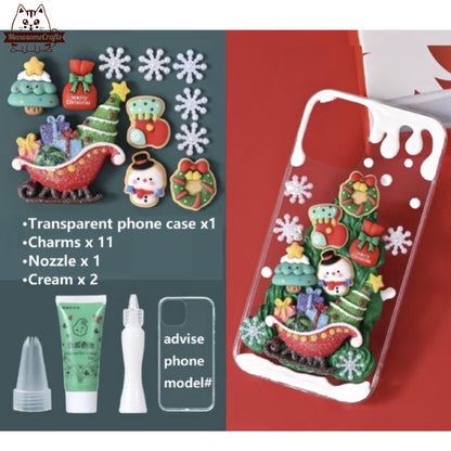 Decoden Custom Phone Case DIY Craft Kits | Christmas Tree Santa Sleigh Reindeer Snowflakes Gifts Charms | Samsung Android iPhone Cases - MeowsomeCrafts