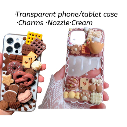 Decoden Custom Phone Case DIY Craft Kits | Cookies Pretzels Ice Cream Chocolates Candy Charms | Samsung Android iPhone Cases - MeowsomeCrafts