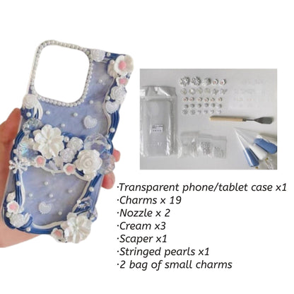 Decoden Custom Phone Case DIY Craft Kits | Flowers Daffodils Roses Teardrop Pearls Bows Charms | Samsung Android iPhone Cases - MeowsomeCrafts