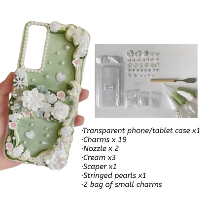 Decoden Custom Phone Case DIY Craft Kits | Flowers Daffodils Roses Teardrop Pearls Bows Charms | Samsung Android iPhone Cases - MeowsomeCrafts