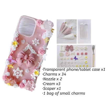 Decoden Custom Phone Case DIY Craft Kits | Flowers Daffodils Roses Teardrop Pearls Bows Charms | Samsung Android iPhone Cases - MeowsomeCrafts