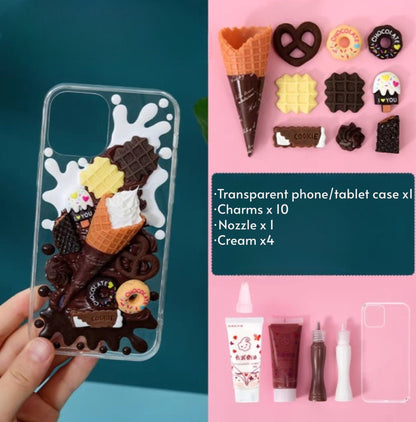 Decoden Custom Phone Case DIY Craft Kits | Ice Cream Cone Cookies Candy Cupcake Chocolate Charms | Samsung Android iPhone Cases - MeowsomeCrafts