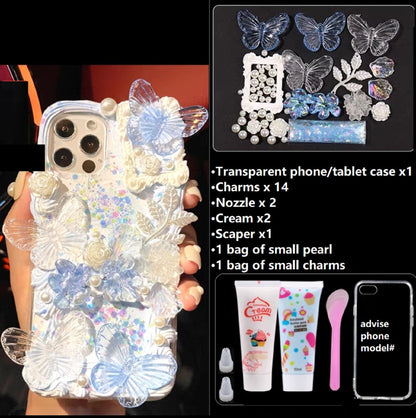 Decoden Custom Phone Case DIY Craft Kits | Iridescent Butterflies Flowers Roses Frames Pearls Charms | Samsung Android iPhone Cases - MeowsomeCrafts