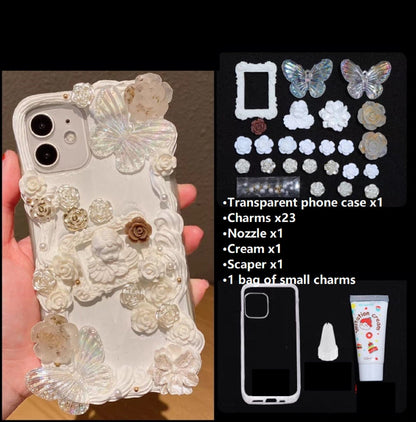 Decoden Custom Phone Case DIY Craft Kits | Iridescent Butterflies Mirror Pearls Frames Angels Charms | Samsung Android iPhone Cases - MeowsomeCrafts