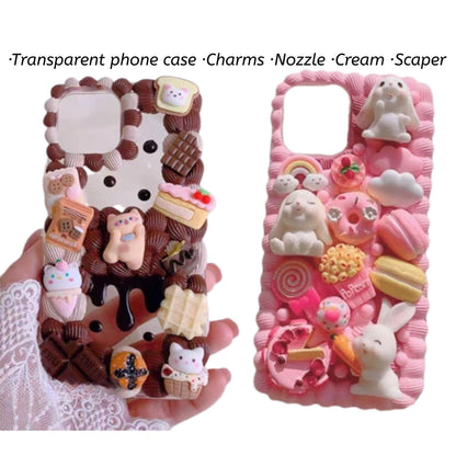 Decoden Custom Phone Case DIY Craft Kits | Kawaii Cat Rabbit Ice Cream Cake Candy Charms | Samsung Android iPhone Cases - MeowsomeCrafts