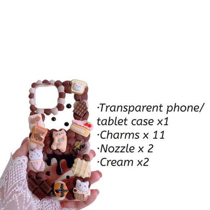 Decoden Custom Phone Case DIY Craft Kits | Kawaii Cat Rabbits Cat Shaped Food Rabbit Ears Charms | Samsung Android iPhone Cases - MeowsomeCrafts