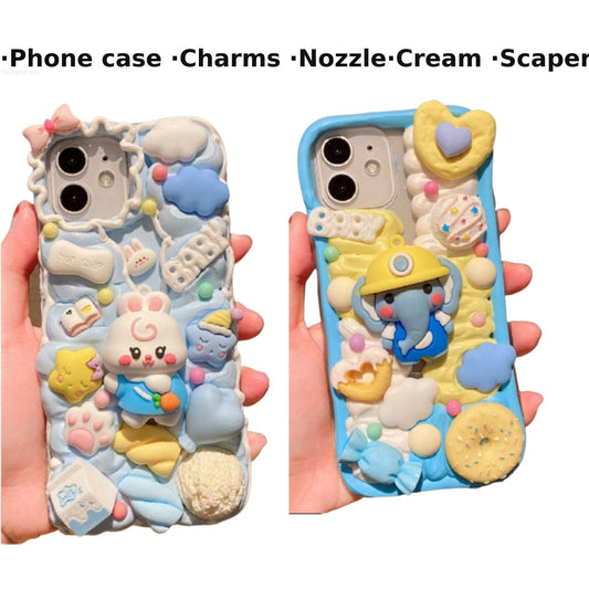 Decoden Custom Phone Case DIY Craft Kits | Kawaii Elephant Rabbit Baby Clouds Stars Candy Charms | Samsung Android iPhone Cases - MeowsomeCrafts