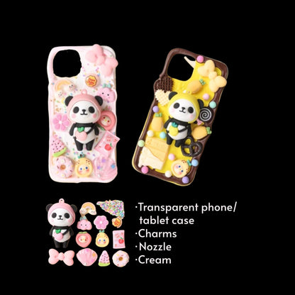 Decoden Custom Phone Case DIY Craft Kits | Kawaii Panda Peach Pineapple Hat Bag Candy Charms | Samsung Android iPhone Cases - MeowsomeCrafts