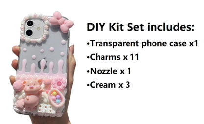 Decoden Custom Phone Case DIY Craft Kits | Kawaii Pig Food Donut Cookies Macaroons Watermelon Charms | Samsung Android iPhone Cases - MeowsomeCrafts